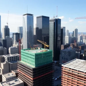 Construction site in Newark incorporating seismic protection devices