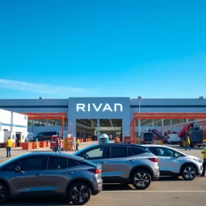 Rivian electric vehicle manufacturing plant under construction in Georgia