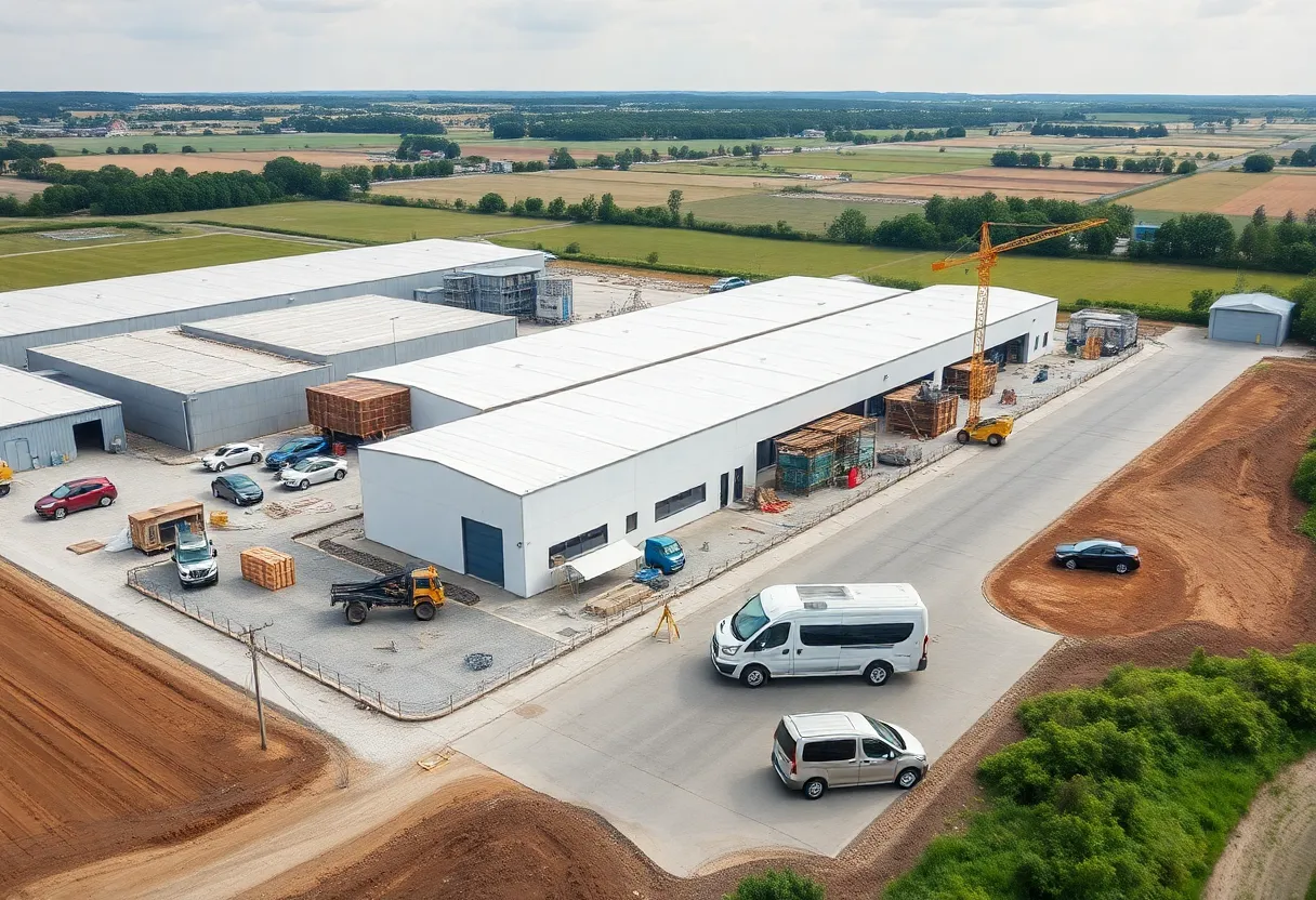 Construction site of Rivian's manufacturing facility in Georgia