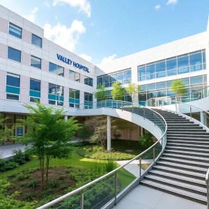 Curvilinear staircase at Valley Hospital Paramus