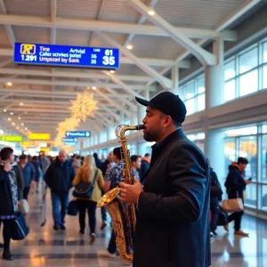 Holiday Travel Chaos Transformed by Saxophone Serenade in Atlanta Flight