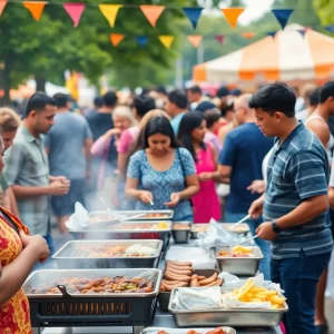 Community members enjoying the Atlanta Kosher BBQ Festival