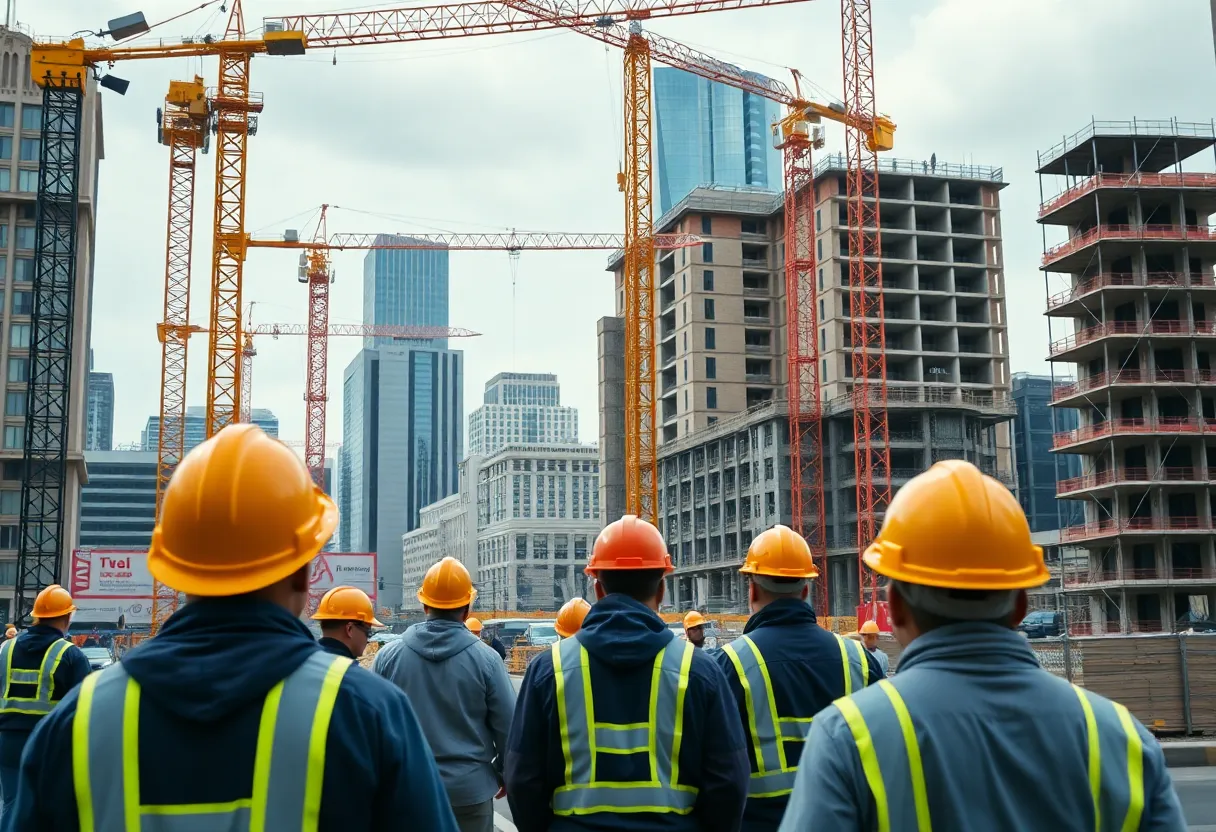 Construction workers on site in Atlanta