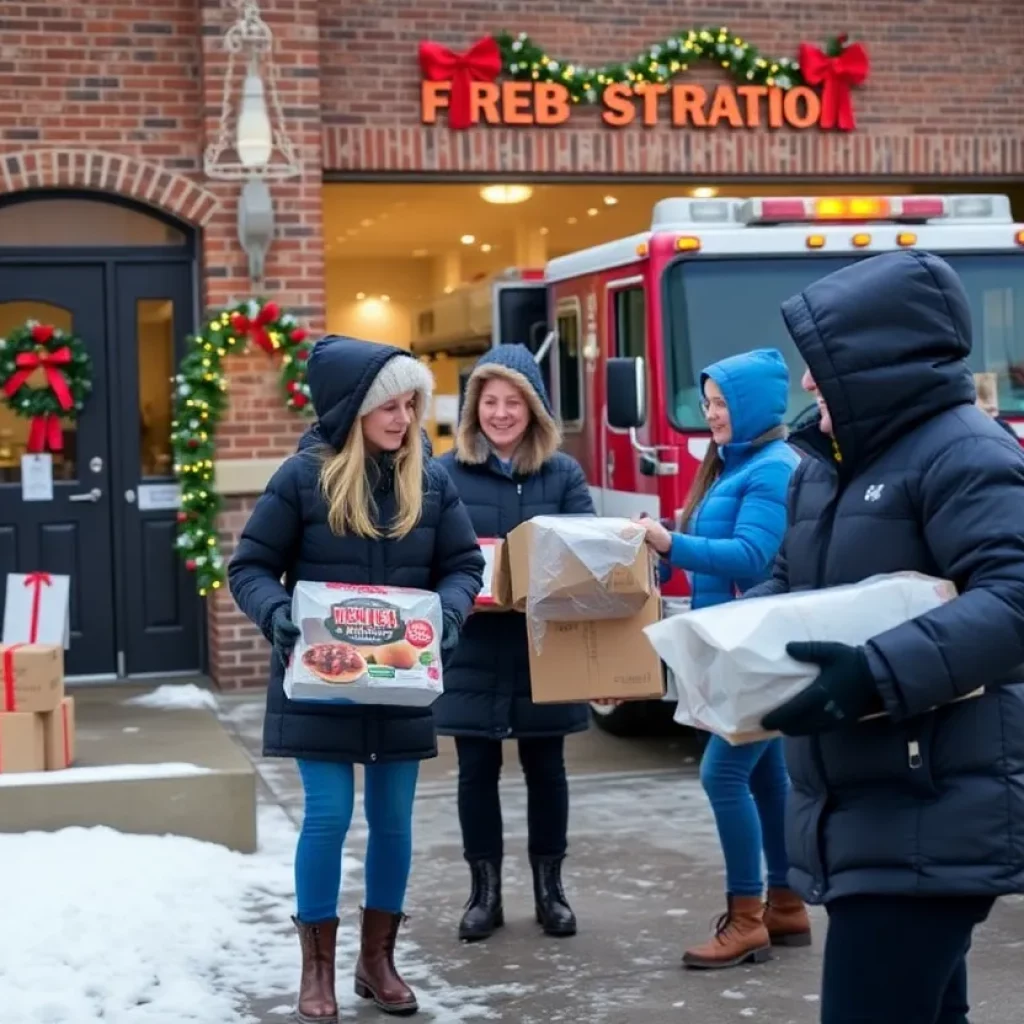 Volunteers delivering holiday meals to first responders in Atlanta