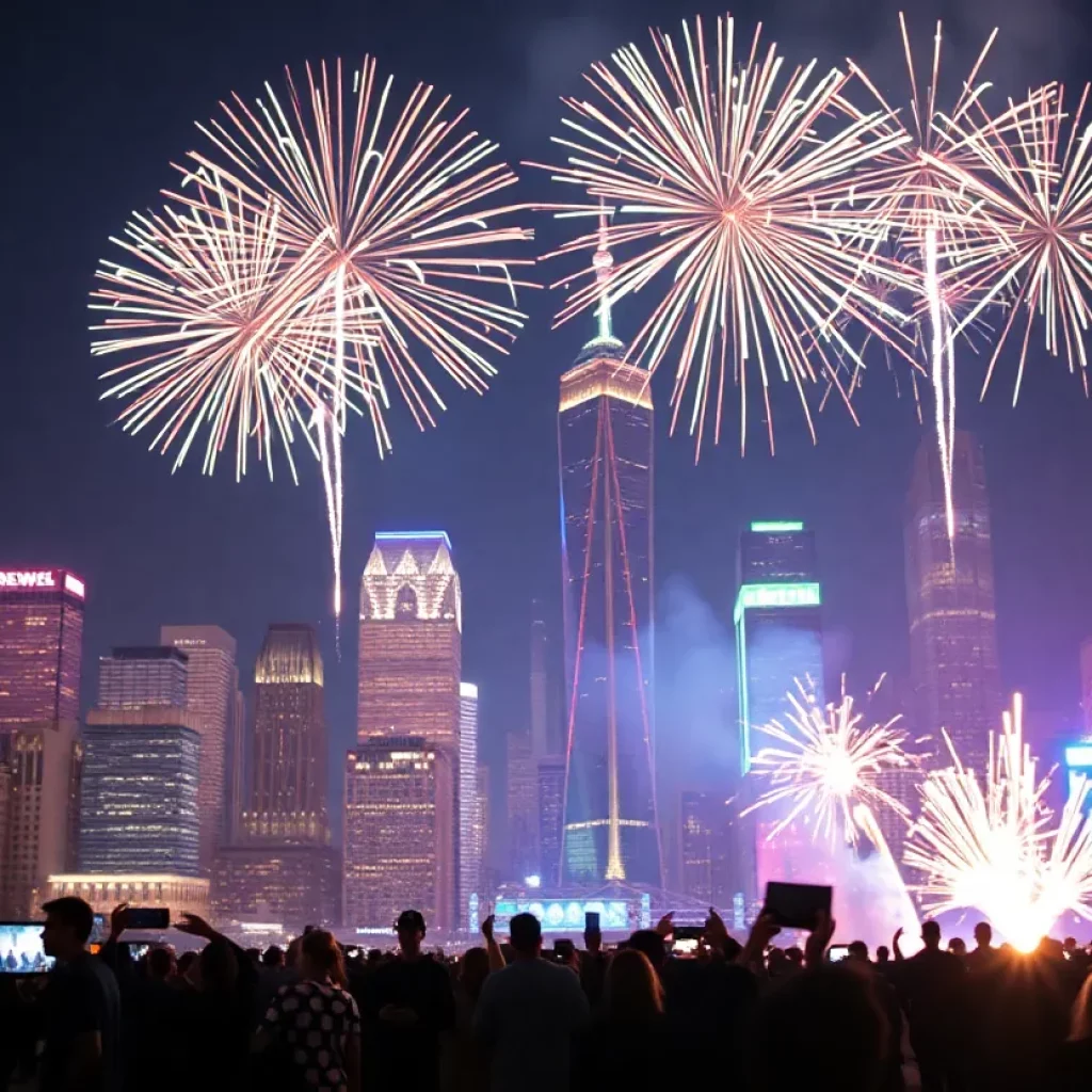 Fireworks over Atlanta during New Year's Eve celebrations.