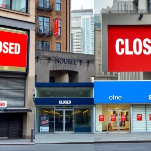 Closed retail stores in Atlanta, representing the retail apocalypse