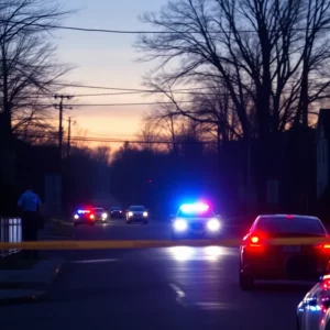 Police presence at a crime scene in Atlanta neighborhood on Christmas Eve