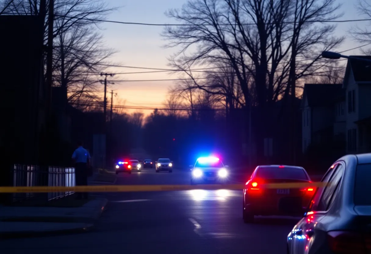 Police presence at a crime scene in Atlanta neighborhood on Christmas Eve