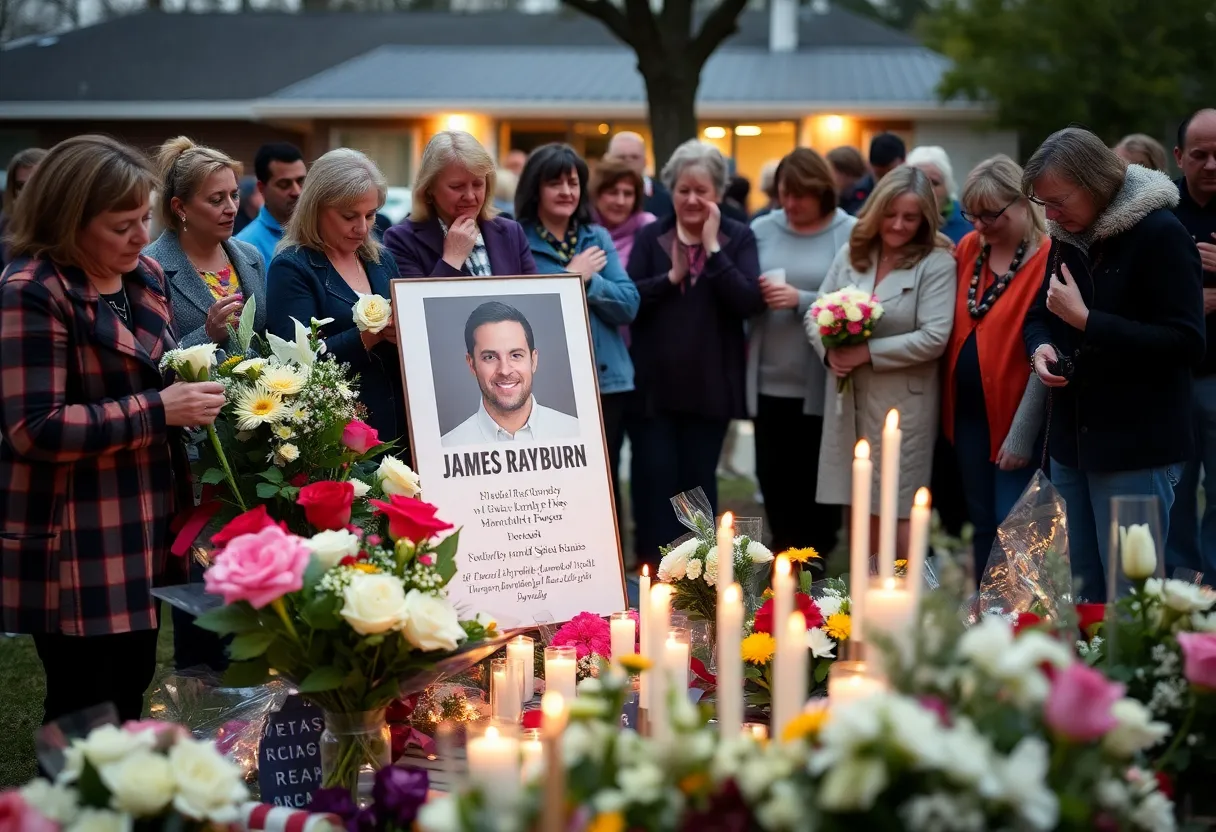 Community mourns the loss of James Rayburn with flowers and candles