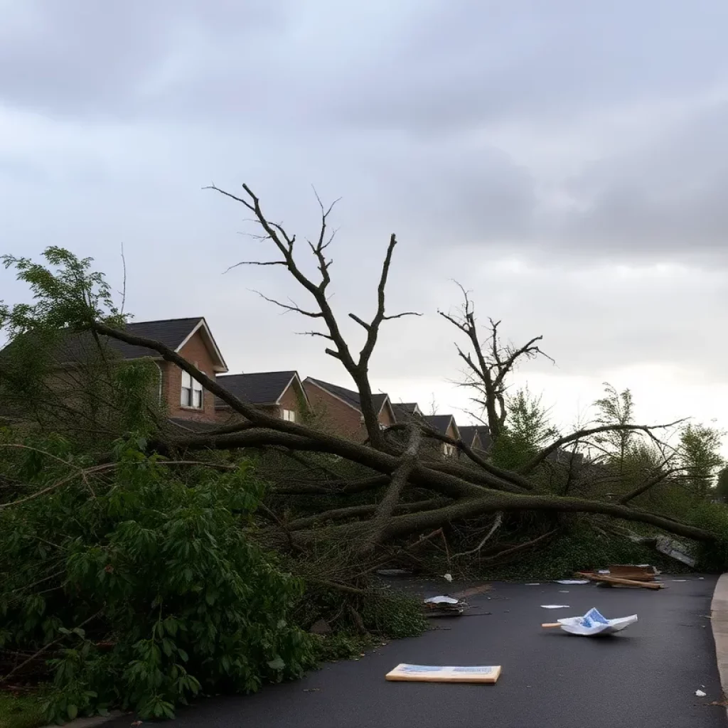 Damage caused by an EF-0 tornado in Fayette County