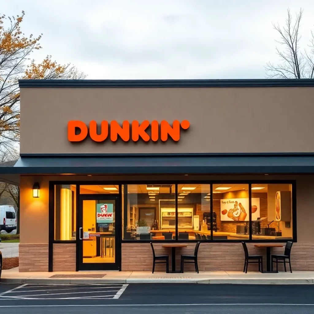 Exterior view of the new Dunkin' location in Atlanta