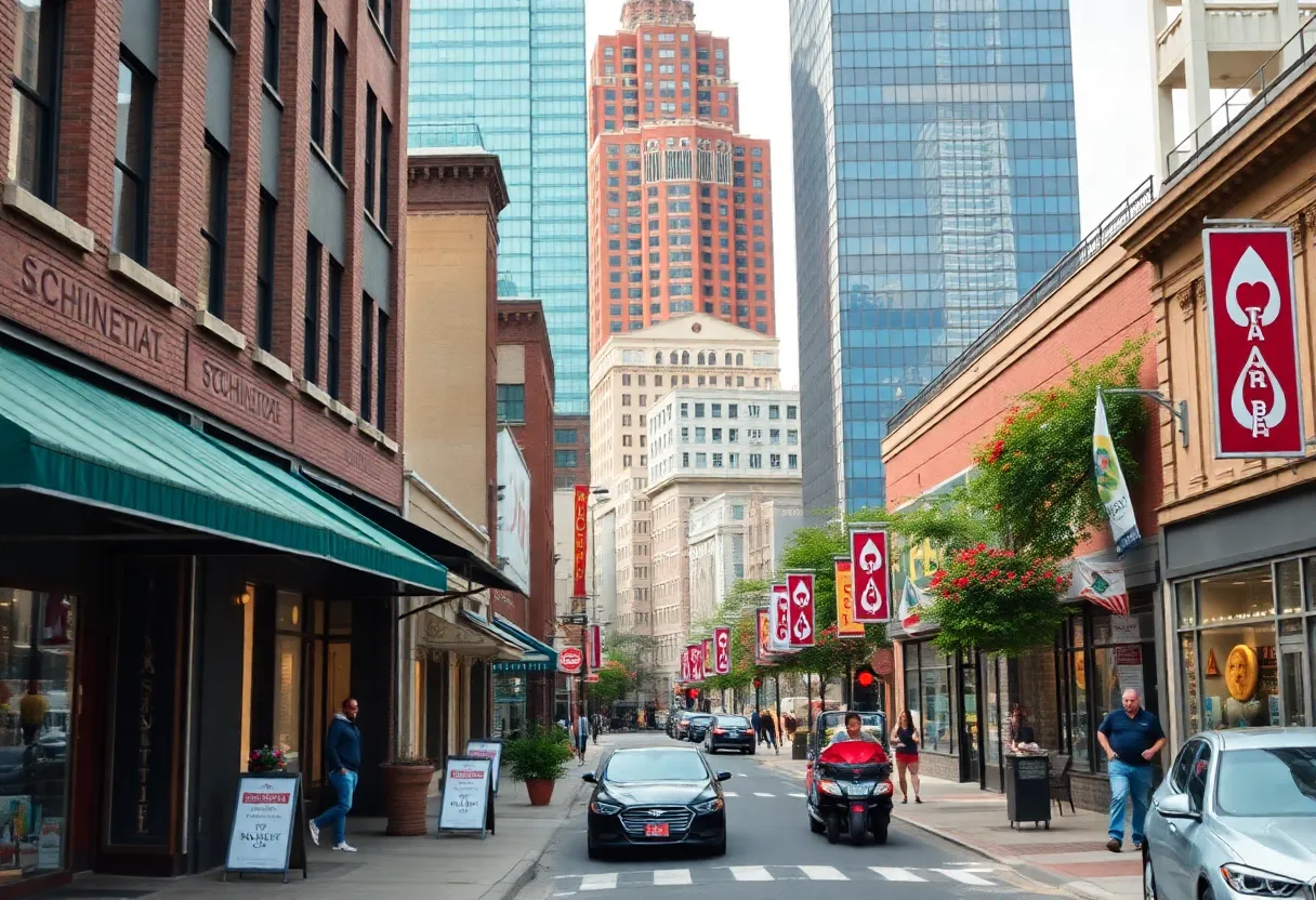 Cityscape of Atlanta showing thriving local businesses