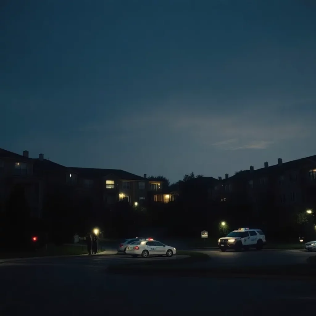 Police lights at an apartment complex in Atlanta