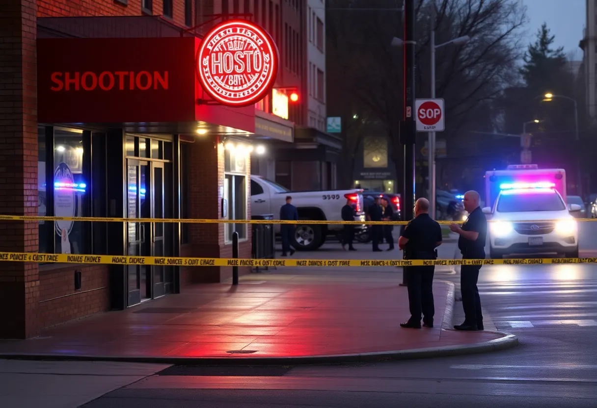 Aftermath of a shooting outside a bar in Atlanta on New Year’s Day