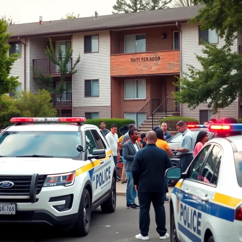 Scene of the stabbing incident at Heritage Pointe Apartments in Atlanta