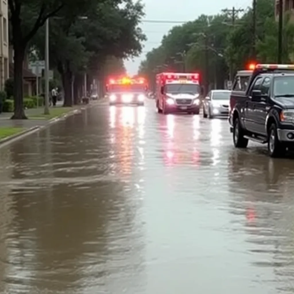 Flooded street in Atlanta after a water main break