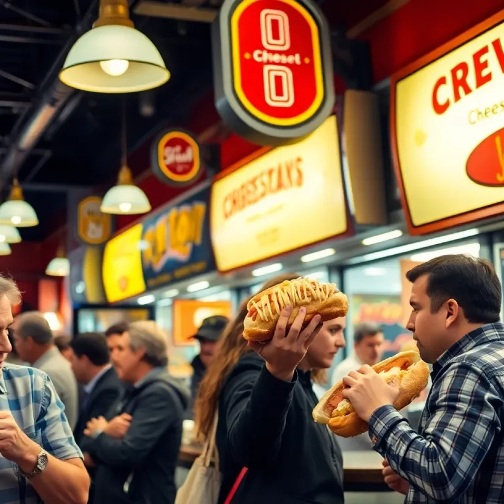 Interior of Big Dave's Cheesesteaks filled with happy customers