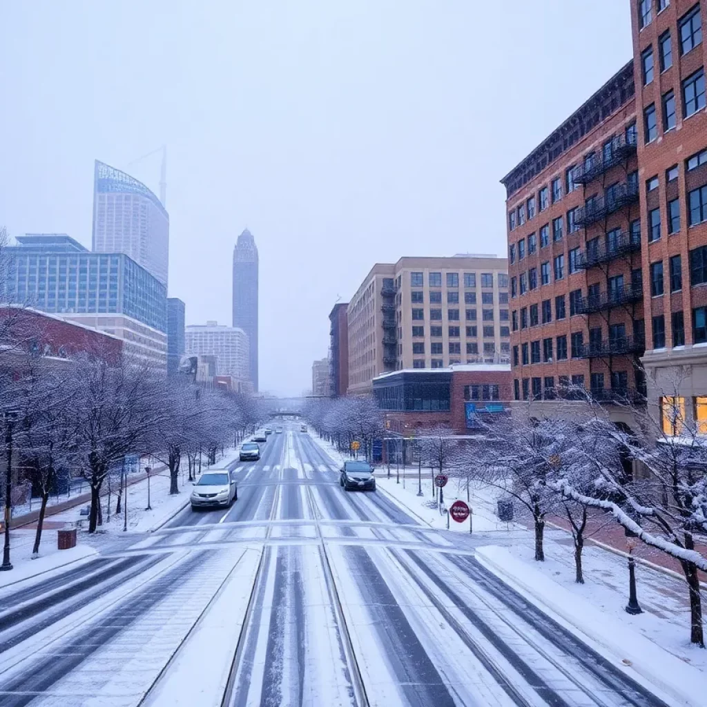 Snow-covered streets in Atlanta during the historic winter storm