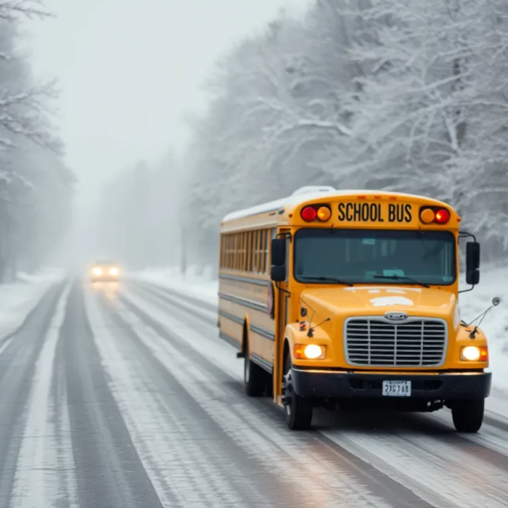 Icy roads in North Georgia affecting school travel