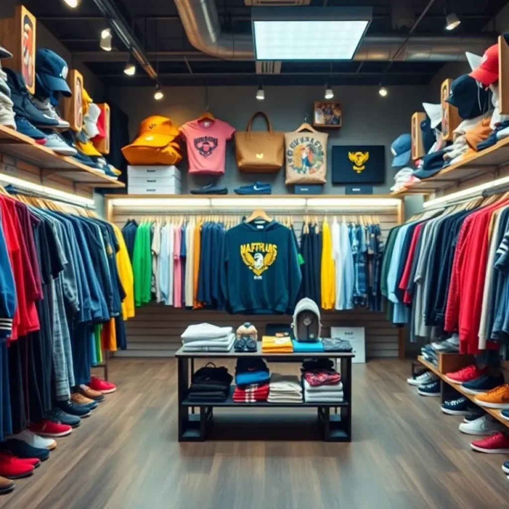 Interior view of Identity ATL streetwear store showing unique clothing and accessories