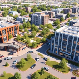 Rendering of Lotus Grove mixed-use development in Doraville