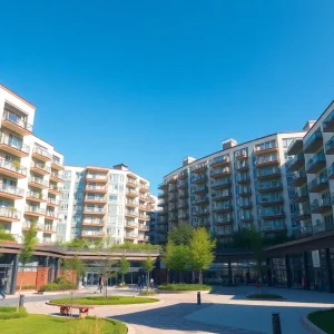 Rendering of Lotus Grove urban redevelopment in Doraville