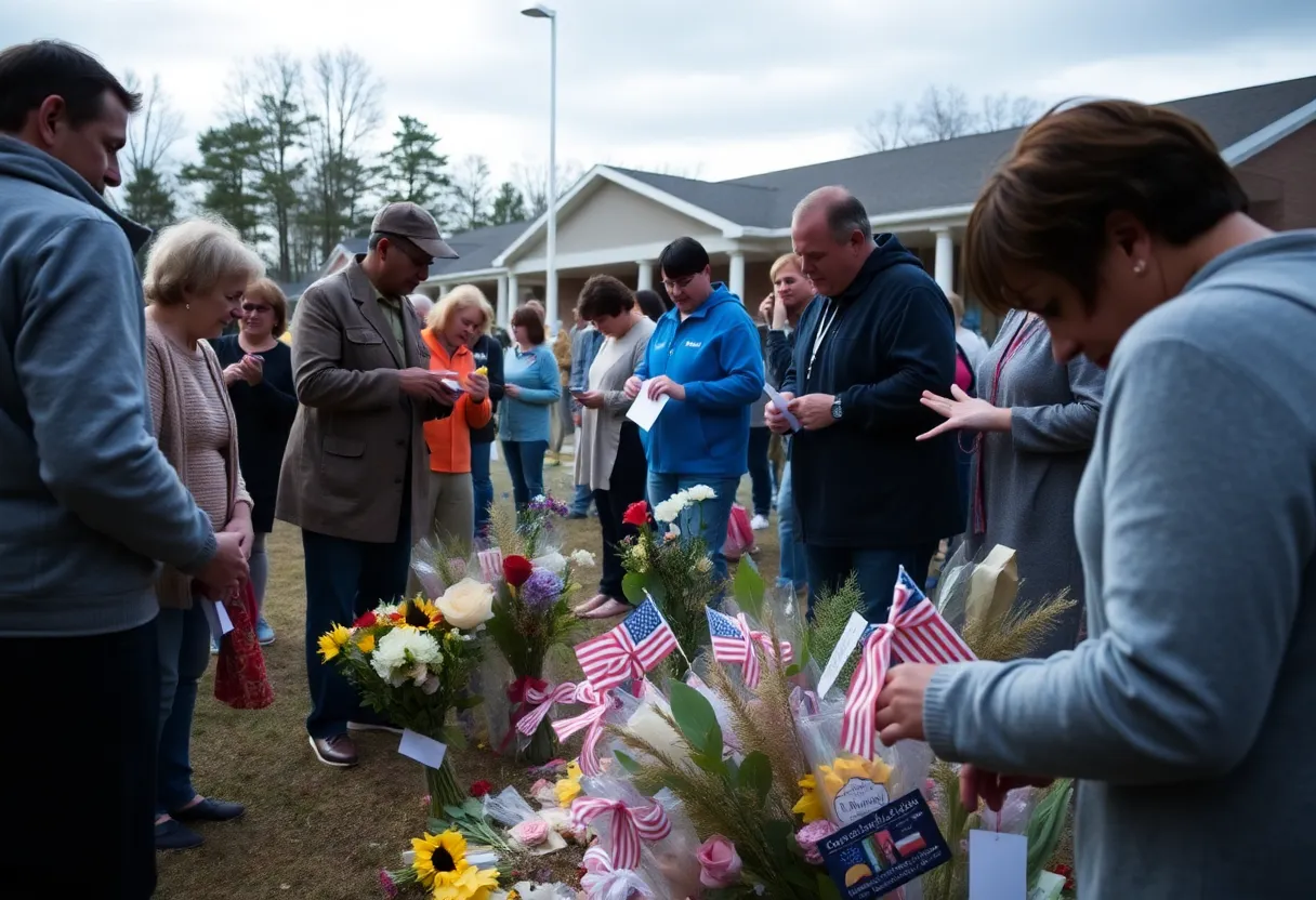 People gathering to honor Jimmy Carter at a memorial event