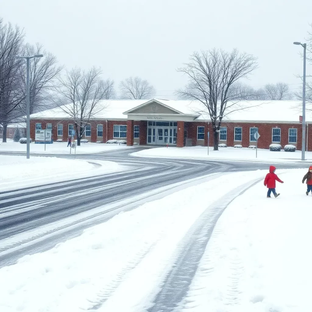 Aftermath of a winter storm affecting North Georgia schools