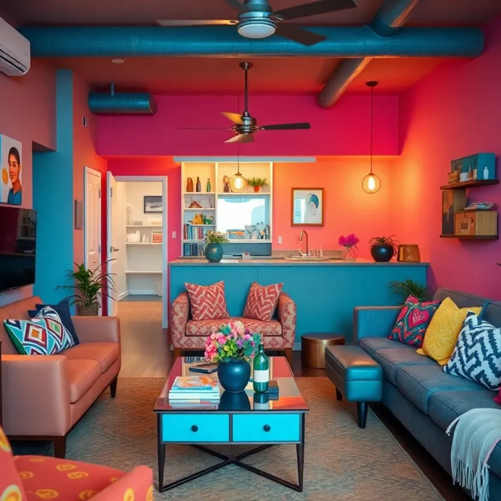 Vibrant apartment from The Circle Season 6 filmed in Atlanta