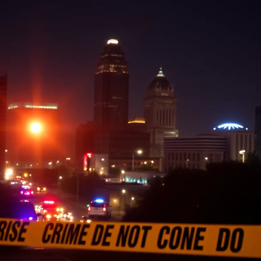 Police lights at a shooting scene in Atlanta