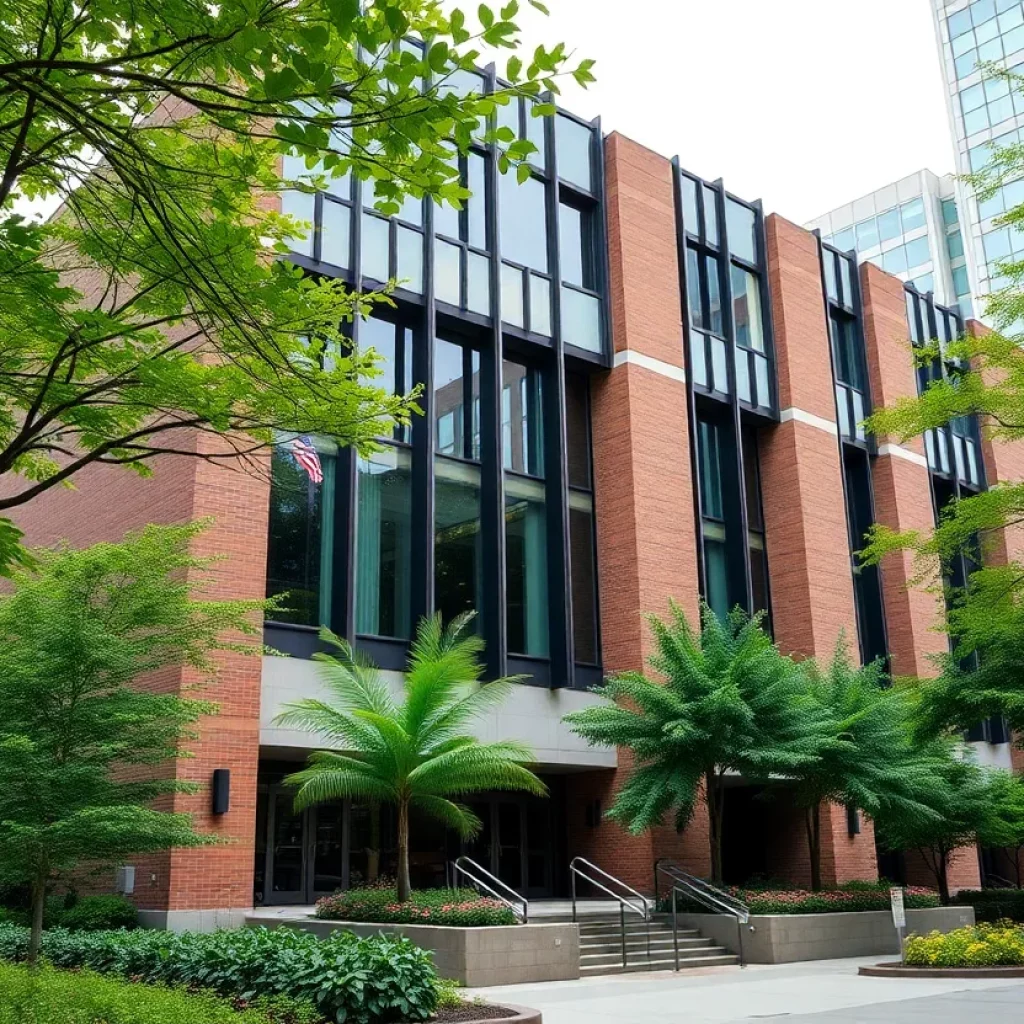 A view of the Atlanta City Jail facility showcasing its architecture.