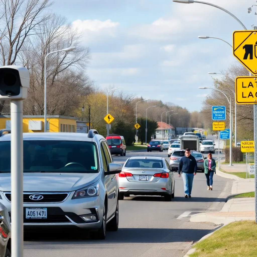 Automated speed cameras near a school zone in Decatur, GA.