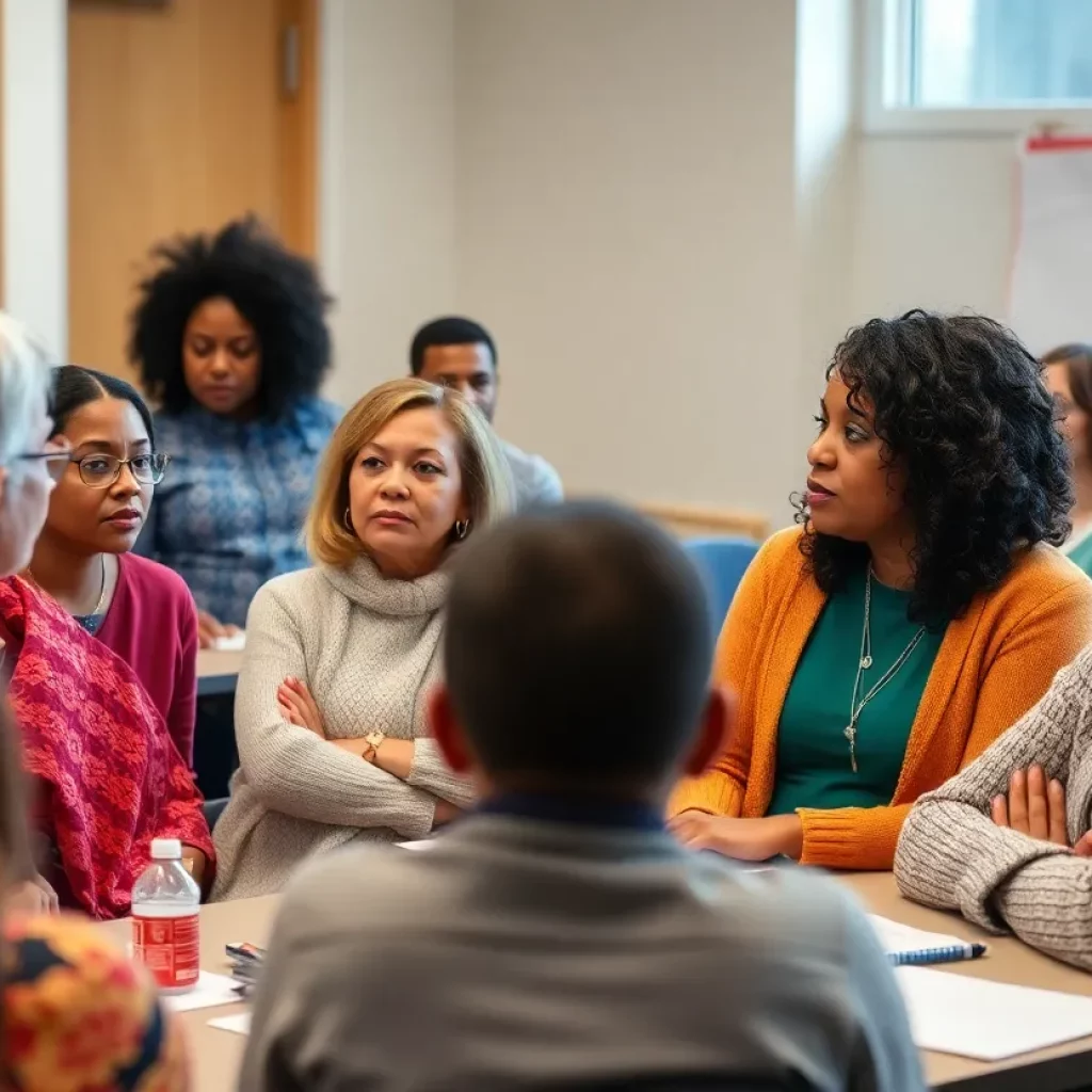 Parents and educators discussing education policies