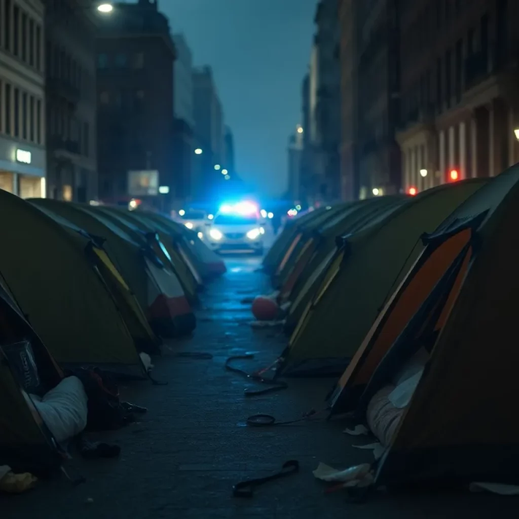 Damaged tents belonging to unhoused residents in Atlanta