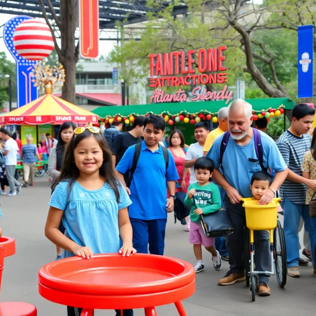 Families enjoying sensory-friendly activities at Atlanta attractions.